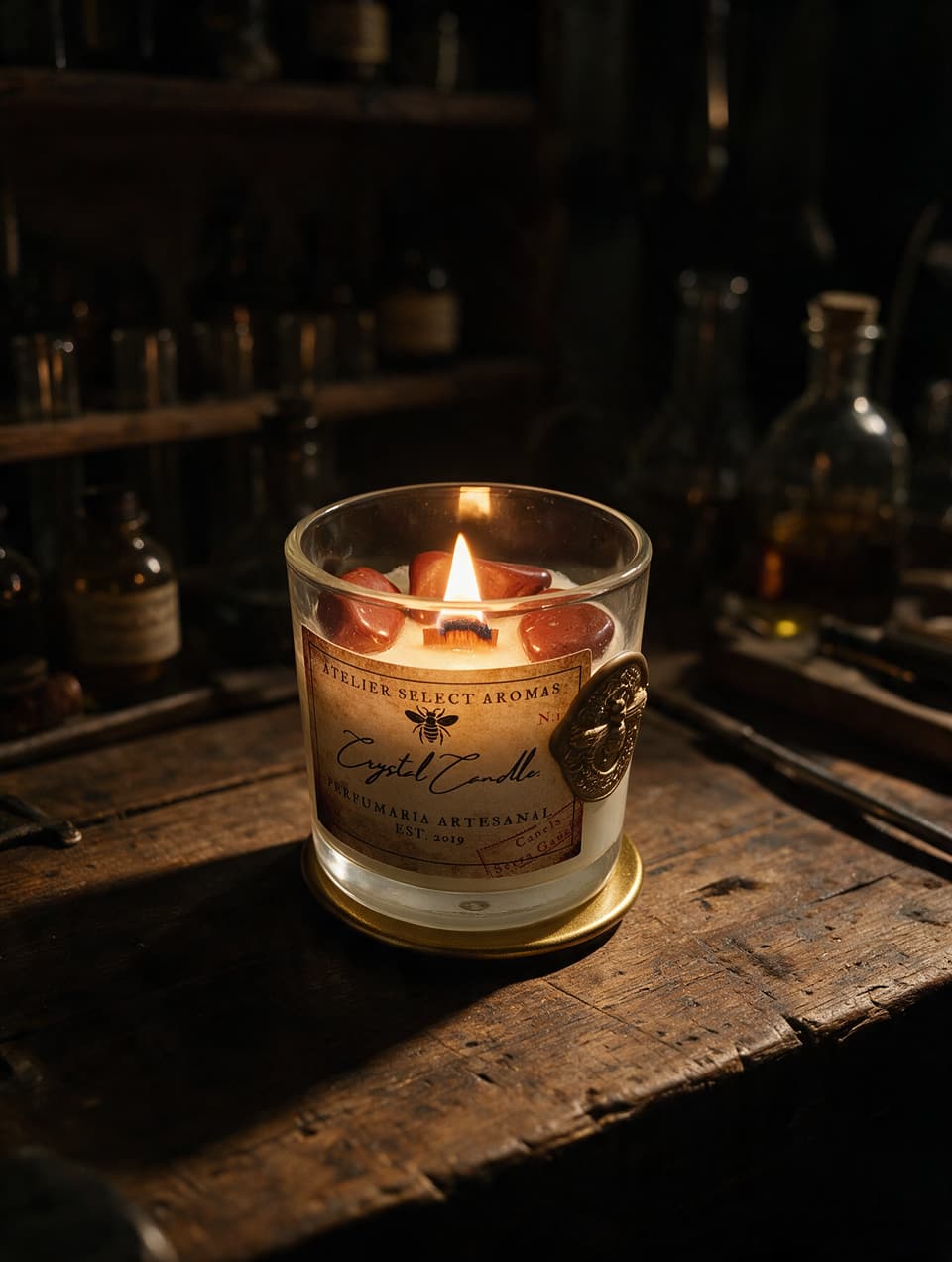 Crystal Candle Jaspe Vermelho