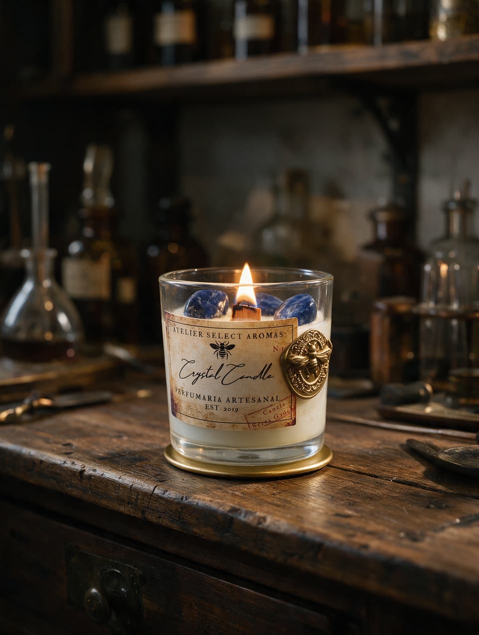 Crystal Candle Sodalita