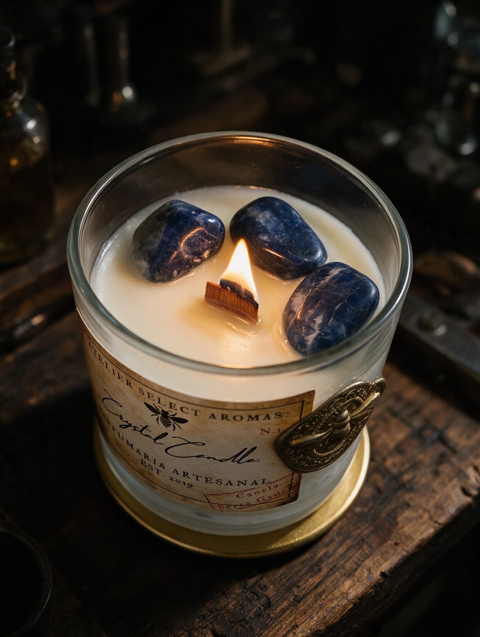 Crystal Candle Sodalita