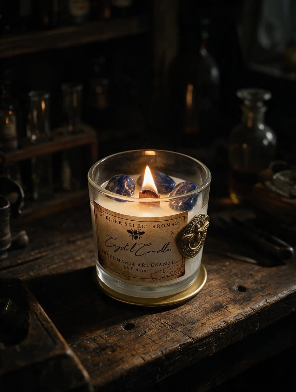 Crystal Candle Sodalita