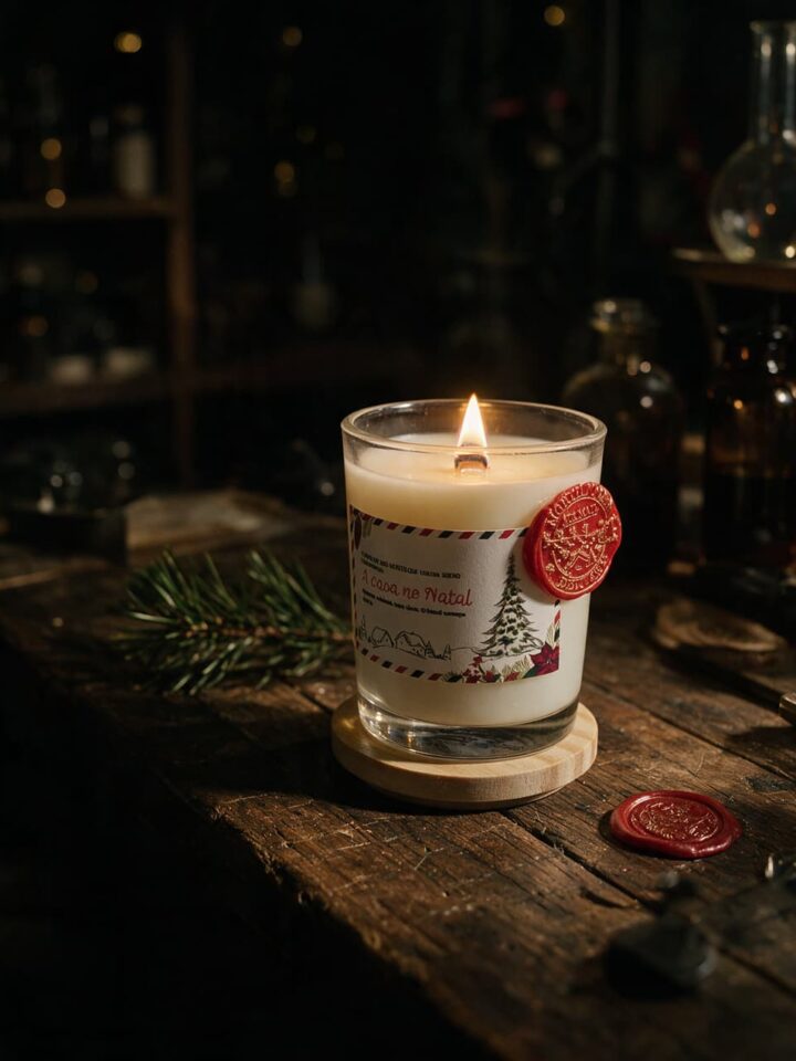 Vela Perfumada A Casa no Natal — Frasco Redondo