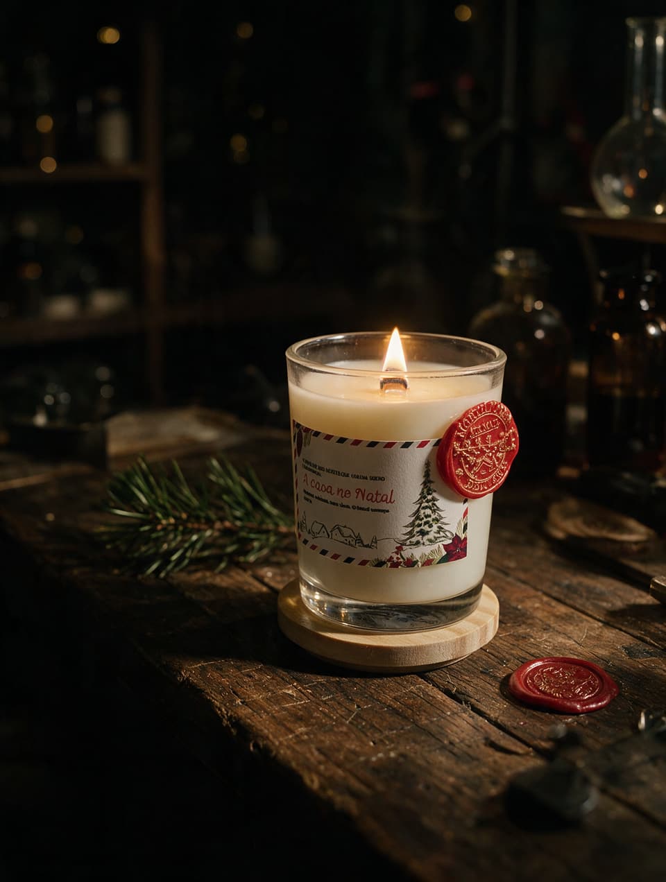 Vela Perfumada A Casa no Natal — Frasco Redondo